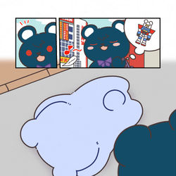This is a pixiv picture whose title is K.K.と謎のくまさん.