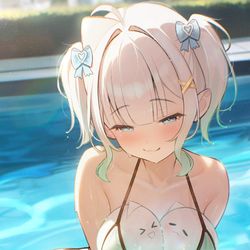 This is a pixiv picture whose title is Mint at the Pool.