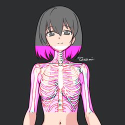 This is a pixiv picture whose title is デフォルメ骨格ガール.