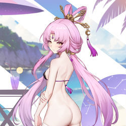 This is a pixiv picture whose title is 符玄泳裤消失了.