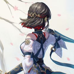 This is a pixiv picture whose title is ハーフアップ雪衣.