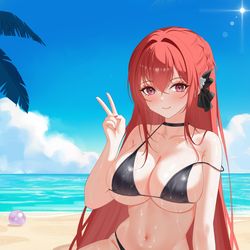 This is a pixiv picture whose title is 君主泳装.