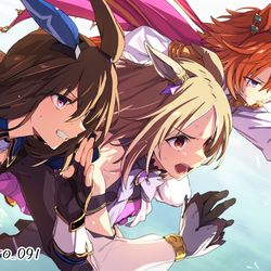 This is a pixiv picture whose title is 日本ダービー.