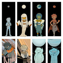 This is a pixiv picture whose title is 惑星擬人化.