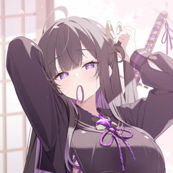 This is a pixiv picture whose title is Chitose Underboob.