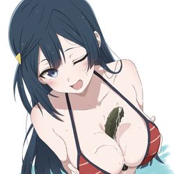 This is a pixiv picture whose title is 何か挟まってしまいました…♡.