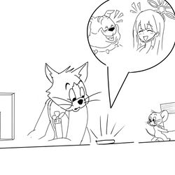 This is a pixiv picture whose title is トムとジェリー先生と一通のメール.