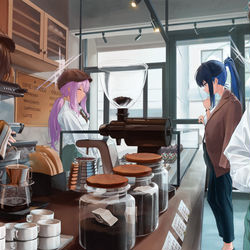 This is a pixiv picture whose title is アリウススクワッドのカフェ.