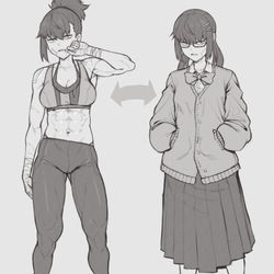 This is a pixiv picture whose title is Fighter girl character idea.