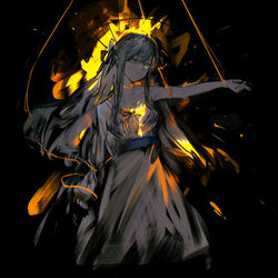 This is a pixiv picture whose title is 成为神明的代价.