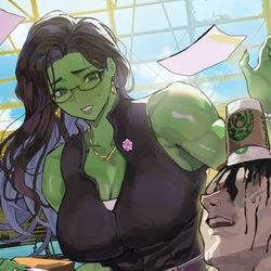This is a pixiv picture whose title is she hulk.