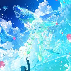 This is a pixiv picture whose title is 泡い思い出  『メロンソーダのように弾ける』.