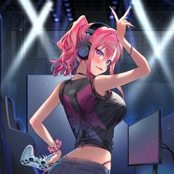 This is a pixiv picture whose title is ギャルゲーマーに褒められたい5巻発売！.