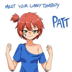 This is a pixiv picture whose title is Meet the tomboy Patt!! 😏☺️.