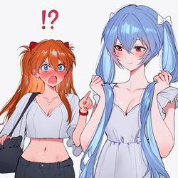 This is a pixiv picture whose title is アスカ／レイ.
