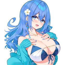 This is a pixiv picture whose title is 水着藍さん.