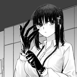 This is a pixiv picture whose title is 人事のお姉さん　手袋.
