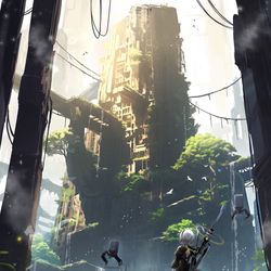 This is a pixiv picture whose title is NieR:その先の世界.