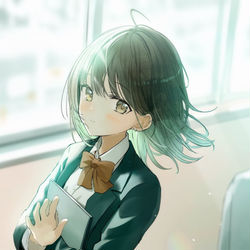 This is a pixiv picture whose title is 「廊下ですれ違う時、手を振ってくれる写真部の先輩」.
