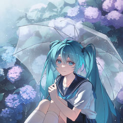 This is a pixiv picture whose title is 梅雨.