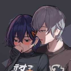 This is a pixiv picture whose title is 耳攻めに弱い.