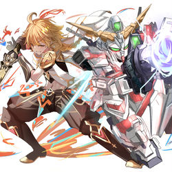 This is a pixiv picture whose title is Aether & Unicorn Gundam (NT-D).