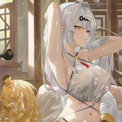 This is a pixiv picture whose title is 儀玄&橘福福.