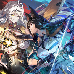 This is a pixiv picture whose title is 頂点対決.