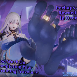 This is a pixiv picture whose title is Skirk Feet - Genshin Impact.