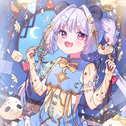 This is a pixiv picture whose title is 🥛×🌙.