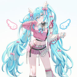 This is a pixiv picture whose title is 初音ミク×サブカルピンク.