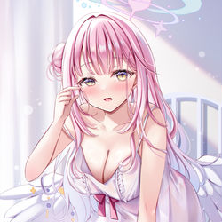 This is a pixiv picture whose title is 「まだ眠いよぉ…」.
