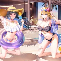 This is a pixiv picture whose title is アストラ＆イヴリン水着 / C106夏コミアクスタ.