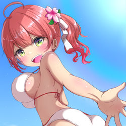 This is a pixiv picture whose title is みこちと海！！.