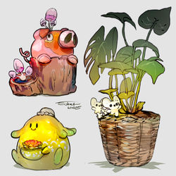 This is a pixiv picture whose title is ポケモンモチーフの植木鉢②.