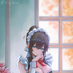 This is a pixiv picture whose title is メイド鷺沢（イラストメイキング付）.