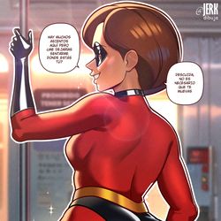 This is a pixiv picture whose title is Elastigirl rompió su moto.