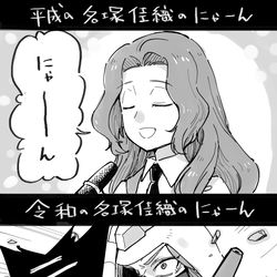 This is a pixiv picture whose title is コードギアスとジークアクスに見る名塚佳織さんのにゃーんの変遷.