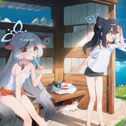 This is a pixiv picture whose title is 春原姉妹の夏休み☀️.