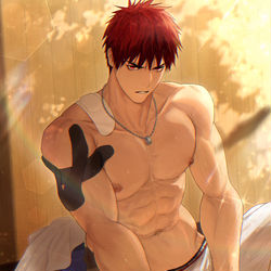 This is a pixiv picture whose title is 火神練習.