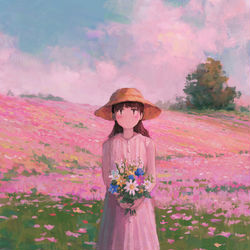 This is a pixiv picture whose title is 花畑.