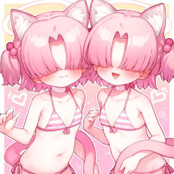 This is a pixiv picture whose title is クロレラ観察部ちゃん（水着）.