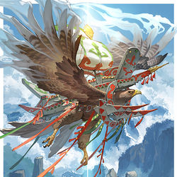 This is a pixiv picture whose title is バトルスピリッツ【神産ノ黄泉鳥アメノトリフネ】.