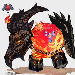 This is a pixiv picture whose title is 炎龍レジドラゴ.