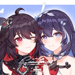 This is a pixiv picture whose title is 双希贴贴稿子.