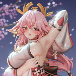 This is a pixiv picture whose title is Yae Miko.