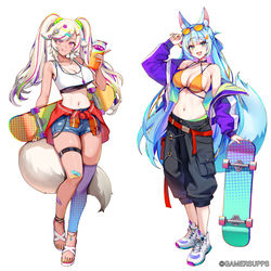 This is a pixiv picture whose title is Skater girls.