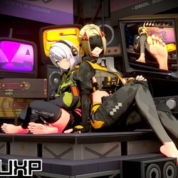 This is a pixiv picture whose title is Anby and Trigger アンビーとトリガー.