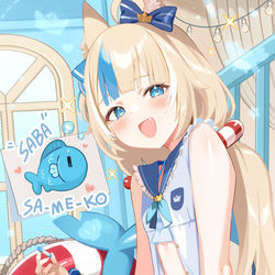 This is a pixiv picture whose title is 🐟Sameko Saba💙.