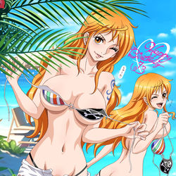 This is a pixiv picture whose title is ナミさんとウフフ、アハハ.